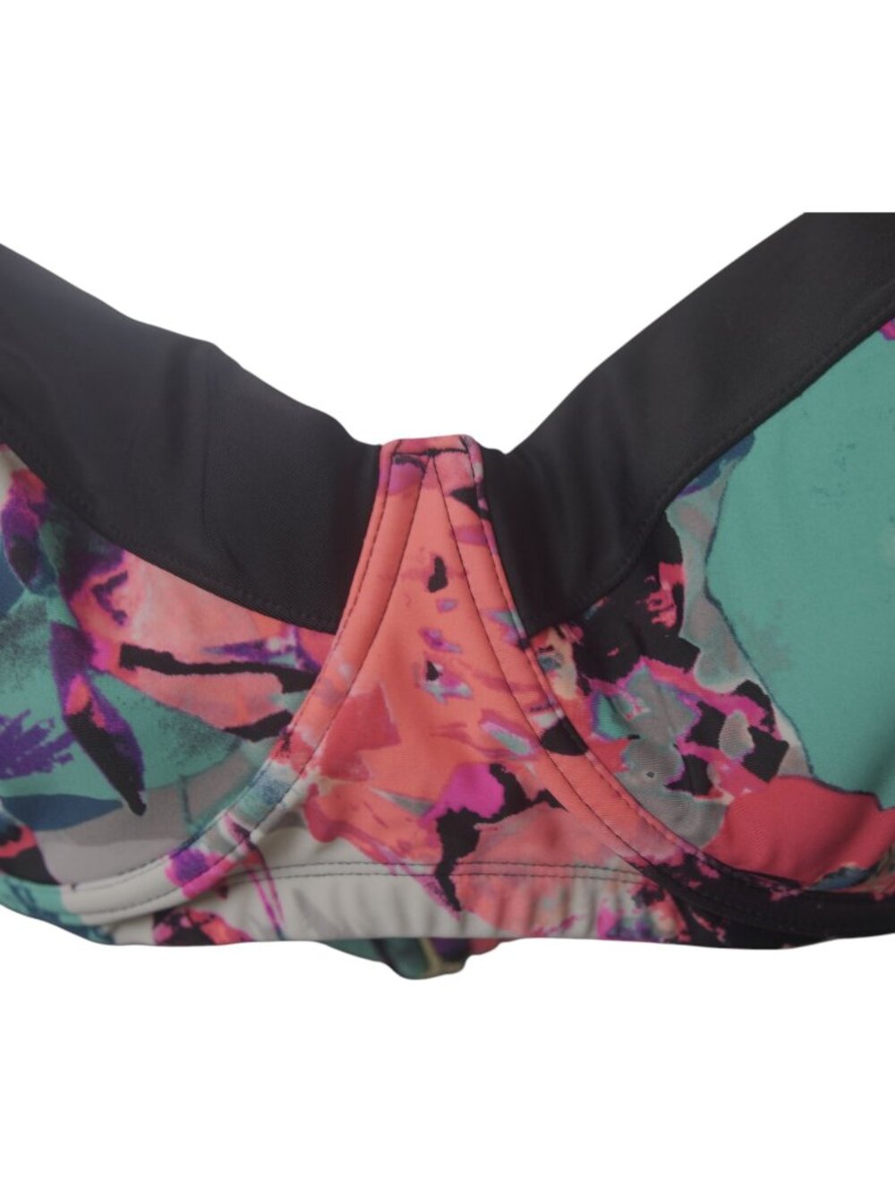 Ava & Viv Floral Bikini Top 24W Plus Size Adjustable Swim Colorful Eclectic Chic - Picture 8 of 12